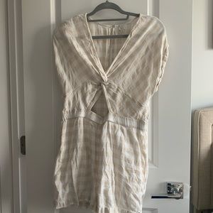 LOFT twist front gingham romper